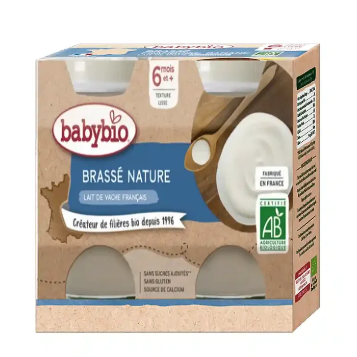 Babybio dessert lacté au lait de vache nature +6m Bio2 x 130g