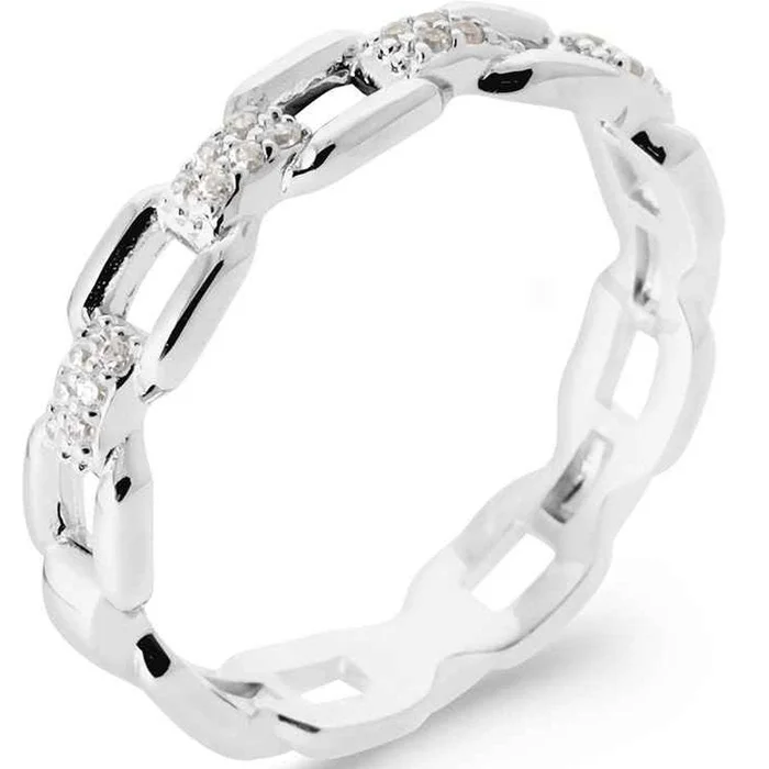 Bague – Argent 925/ 1000 rhodié & oxyde de zirconium