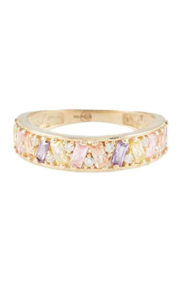 Bague Brighton – Or jaune 375/1000, améthystes, citrines & zirconiums