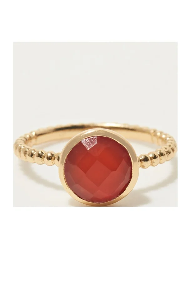Bague Cornaline – Laiton doré