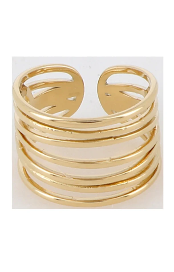 Bague multirangs – Acier inoxydable doré