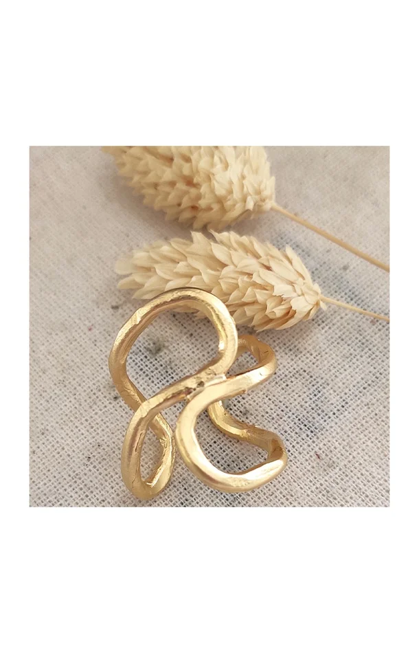 Bague spirale ajustable – Laiton doré & plaquée or mat