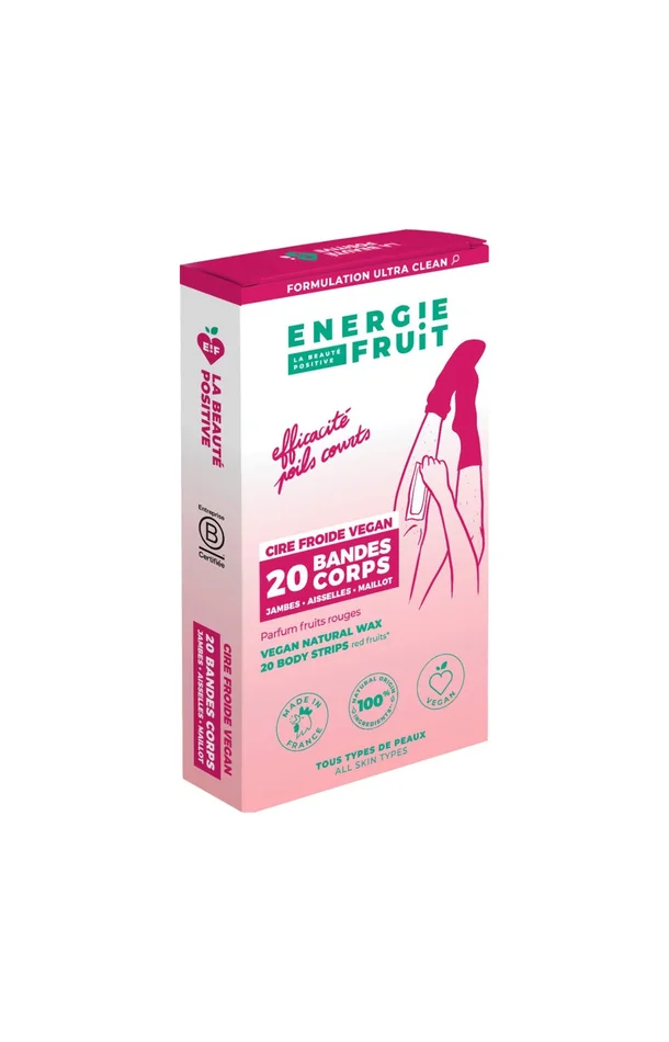 Bandes de cire froide naturelle – Fruits rouges – Corps – 20 unités
