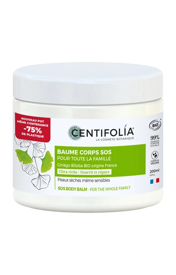 Baume corps SOS bio – Peaux sèches – 200 ml