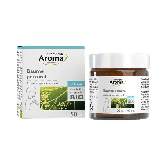 Baume Pectoral Aux Huiles Essentielles Bio +6 Ans 50ml Le Comptoir Aroma
