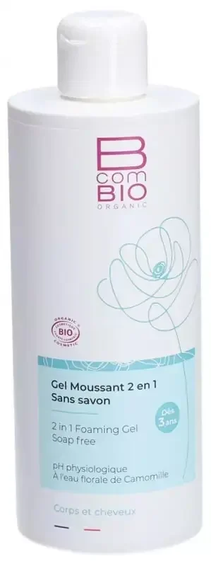 BcomBIO Gel Moussant 2en1 Corps et Cheveux Bio 500 ml