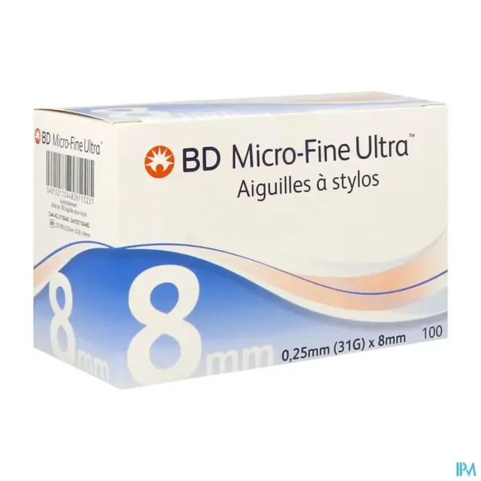 Bd aiguille microfine ultra 8mm x 0mm25 100