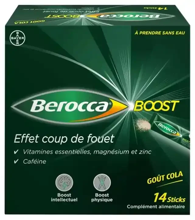 Berocca Boost – Vitamines – 14 Sticks – Goût Cola – Effet Coup de Fouet Mental et Physique – Complément Alimentaire – Vitamine c – Zinc – Caféine – Goût Cola
