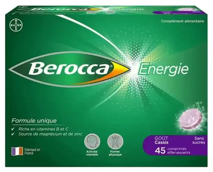 Berocca Énergie Cassis Boite de 45 Comprimés Effervescents