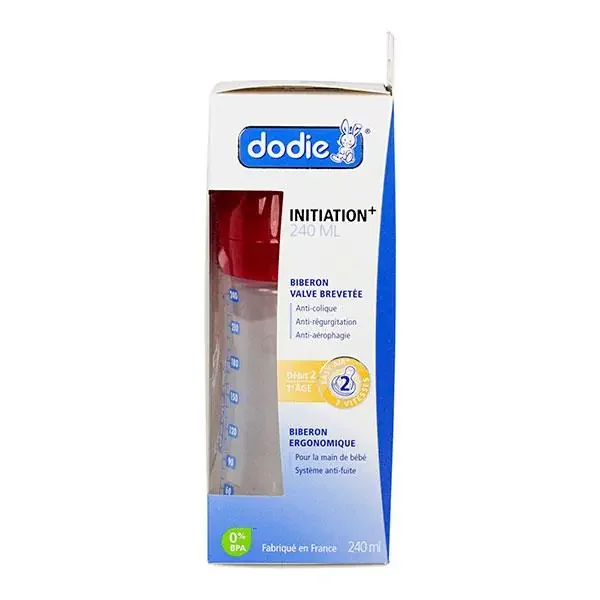 Biberon Initiation+ 1er âge 240ml silicone rouge