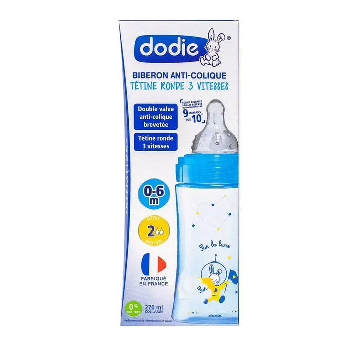 Biberon Initiation+ débit 2 0-6 mois bleu 270ml