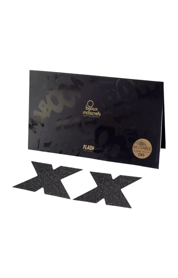 Bijoux de seins – Flash croix – Noir