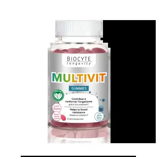 BIOCYTE MULTIVIT GUMMIES Goût Fraise – 60 Gommes