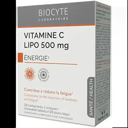 Biocyte Vitamine C Lipo 500mg Énergie 28 Comprimés à Croquer