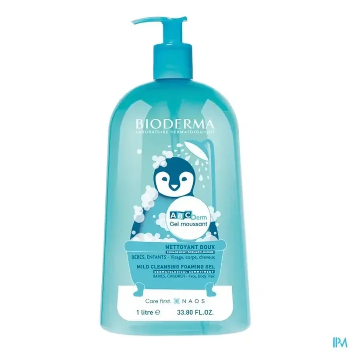 Bioderma abcderm gel moussant nettoyant doux 1l