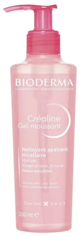 Bioderma Créaline Gel Moussant Nettoyant Visage Peau Sensible 200 ml