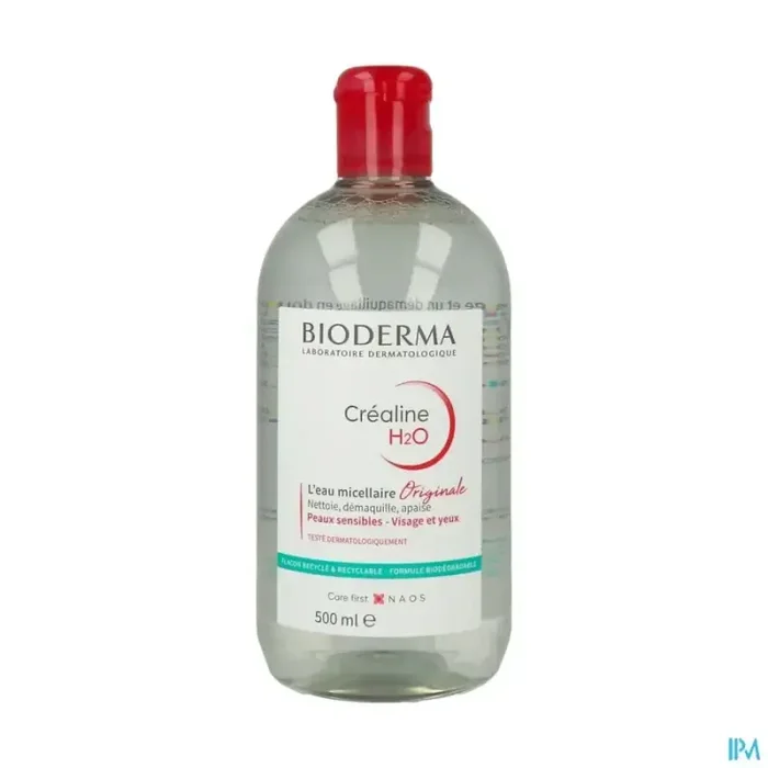Bioderma crealine h2o eau micellaire demaquillante sans parfum 500ml