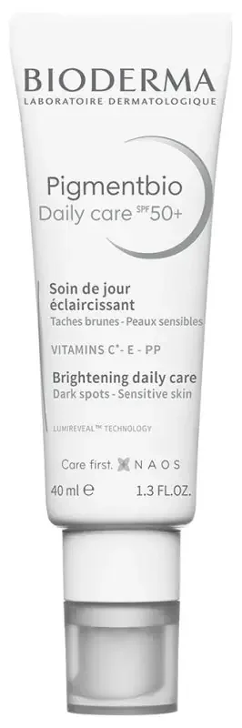 Bioderma Pigmentbio Crème Solaire Éclaircissante Peaux Hyperpigmentées SPF 50+ 40 ml