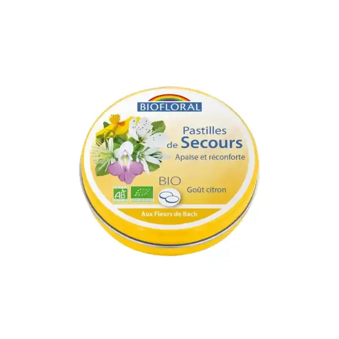Biofloral Pastilles de Secours Sans Alcool Format Familial 50g