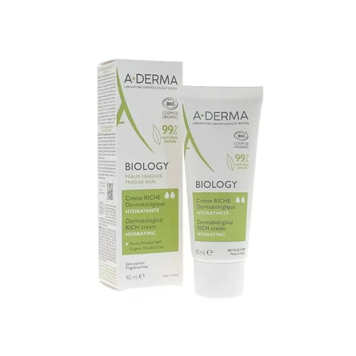 BIOLOGY CREME RICHE DERMATOLOGIQUE HYDRATANTE BIO 40ML A-DERMA