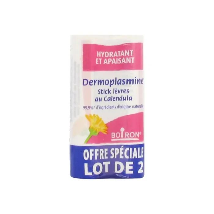Boiron dermoplasmine stick levres au calendula lot de 2 x 4g