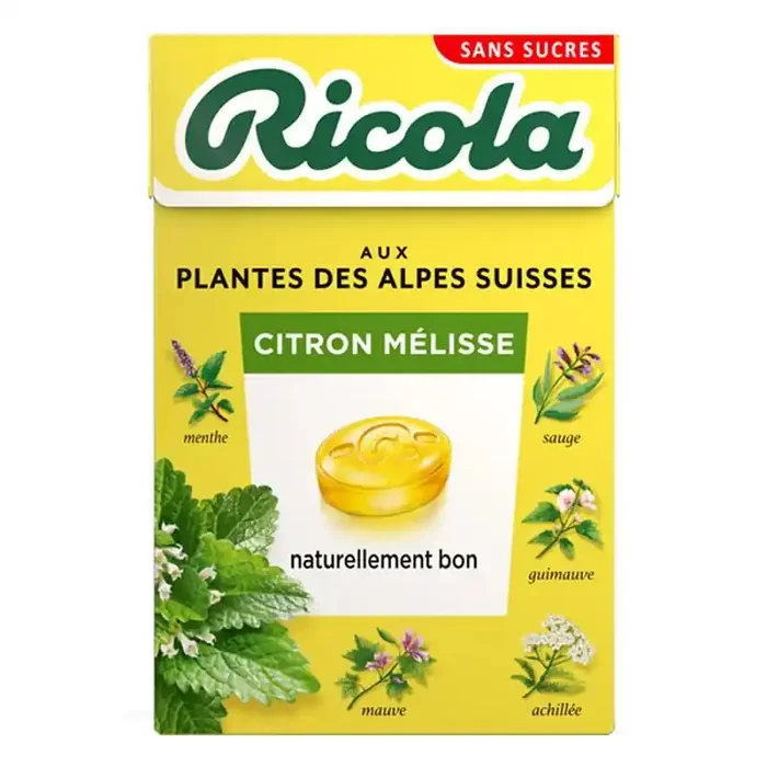 Bonbons au Citron et à la Mélisse Sans Gluten Sans Sucre 50g Ricola