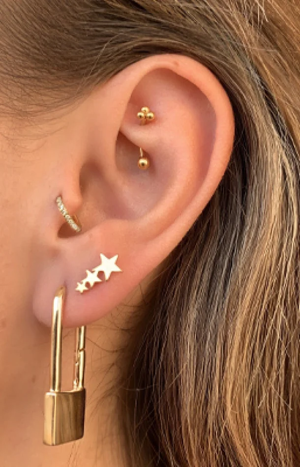 Boucle d’oreille – Twinkle – Laiton plaqué argent 10 microns