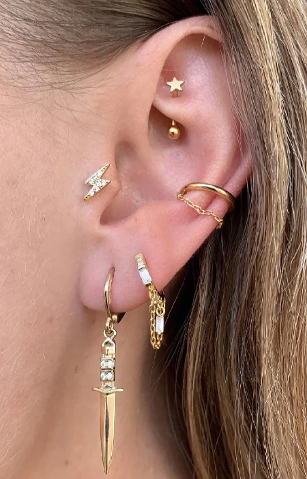 Boucle d’oreille – Vendetta – Laiton doré or 1 micron