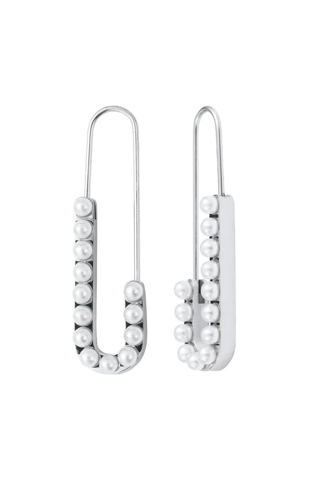 Boucles d’oreilles – Acier & perles