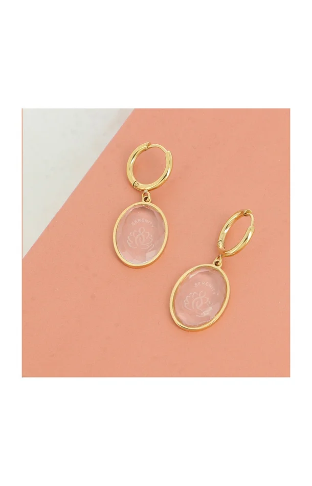 Boucles d’oreilles – Acier inoxydable & cabochon en verre