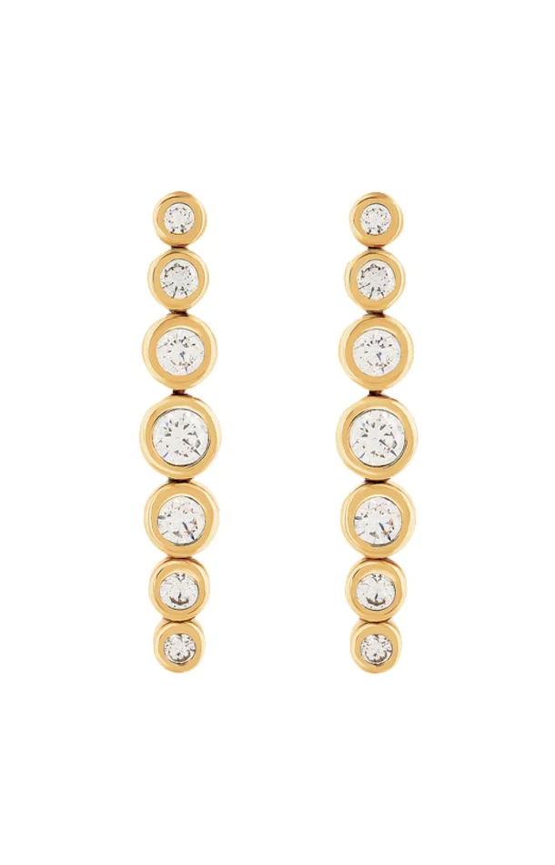Boucles d’oreilles – Mini Drop – Laiton doré & zirconium