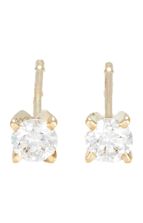 Boucles d’oreilles – Single Diamond – Or jaune 375/1000 & diamants 0,20/2