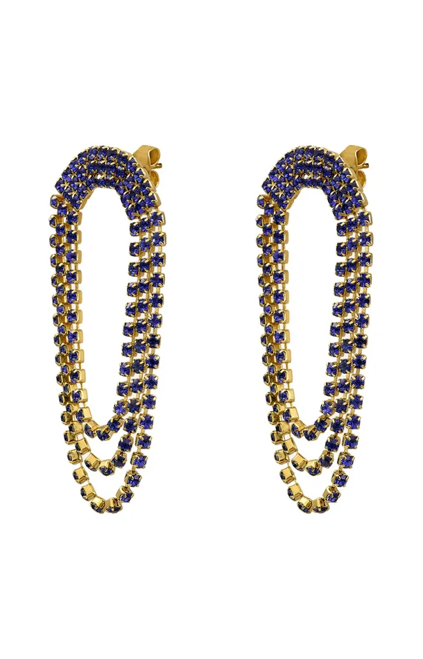 Boucles d’oreilles cascade Sparkling – Métal doré & cristaux