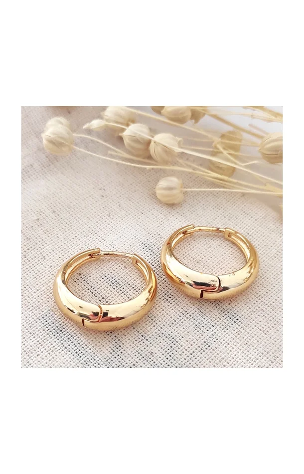 Boucles d’oreilles créoles – Laiton plaqué or