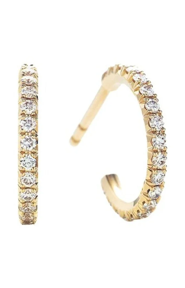 Boucles d’oreilles créoles Alexia – Laiton doré à l’or fin 18k & zircons
