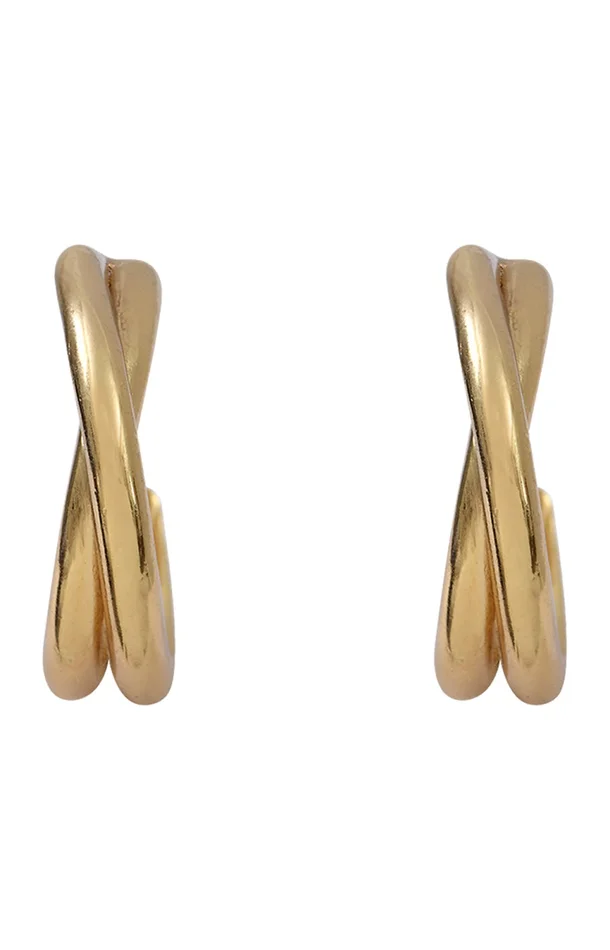 Boucles d’oreilles créoles Croisière – Laiton doré à l’or fin