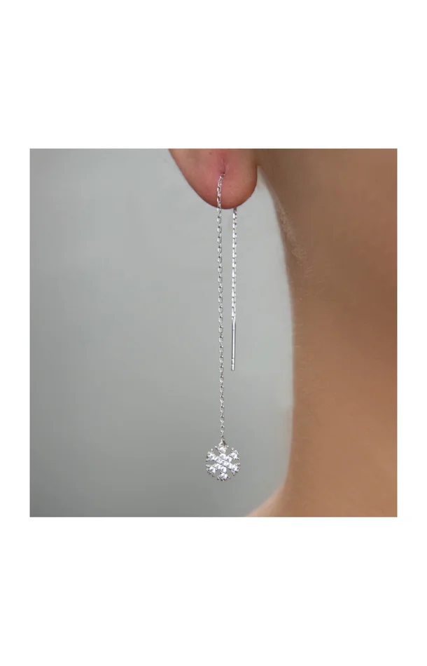 Boucles d’oreilles flocons – Argent 925/000 & zircons