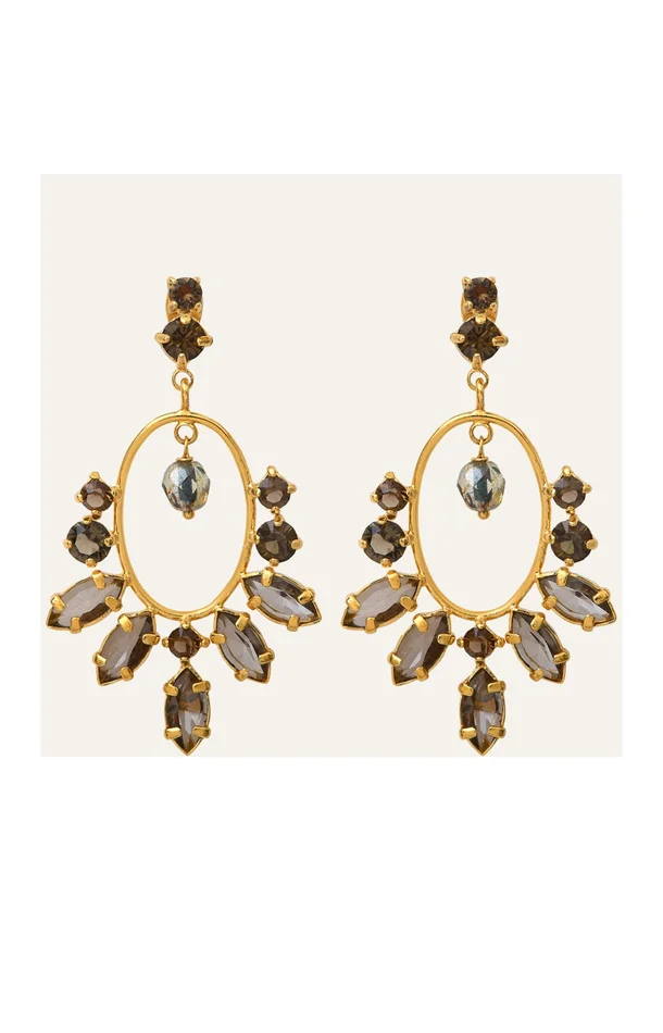 Boucles d’oreilles Sparkles – Alliage doré & strass Swarovsky