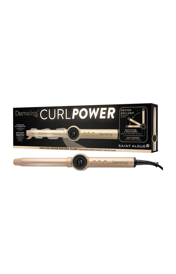 Boucleur profesisonnel & gant – Embout céramique – 210° – Doré