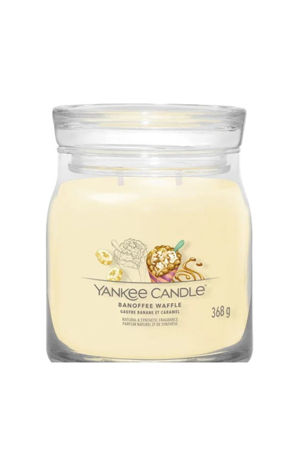 Bougie jarre – Gaufre banane & caramel – Modèle medium – 368 g