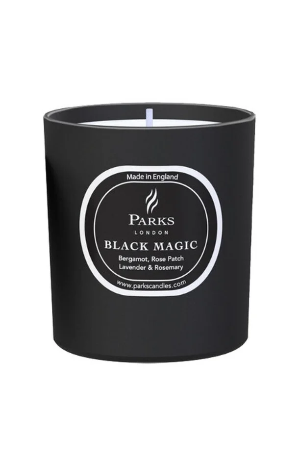Bougie parfumée – Bergamote, rose, lavande & romarin – Black Magic – 220 g