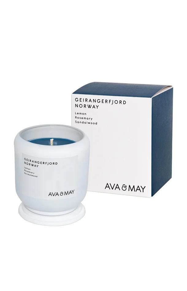 Bougie parfumée – Geirangerfjord – Citronnelle & santal – 200 g