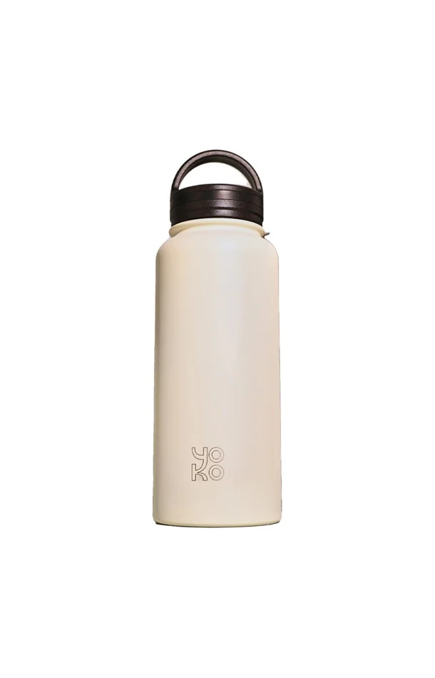 Bouteille isotherme avec poignée – Blanc cassé – 1 L