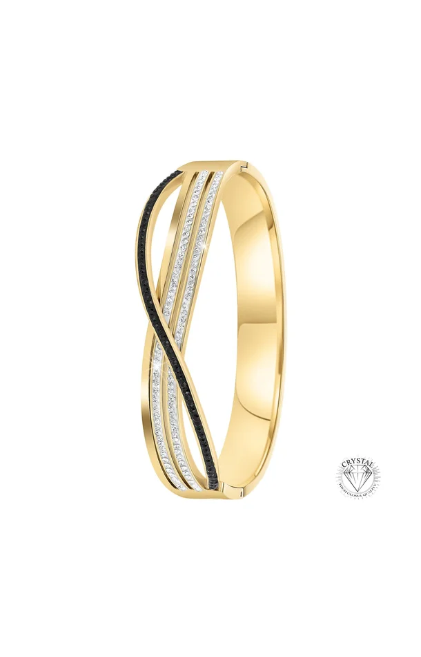 Bracelet – Acier inoxydable & cristaux – Doré