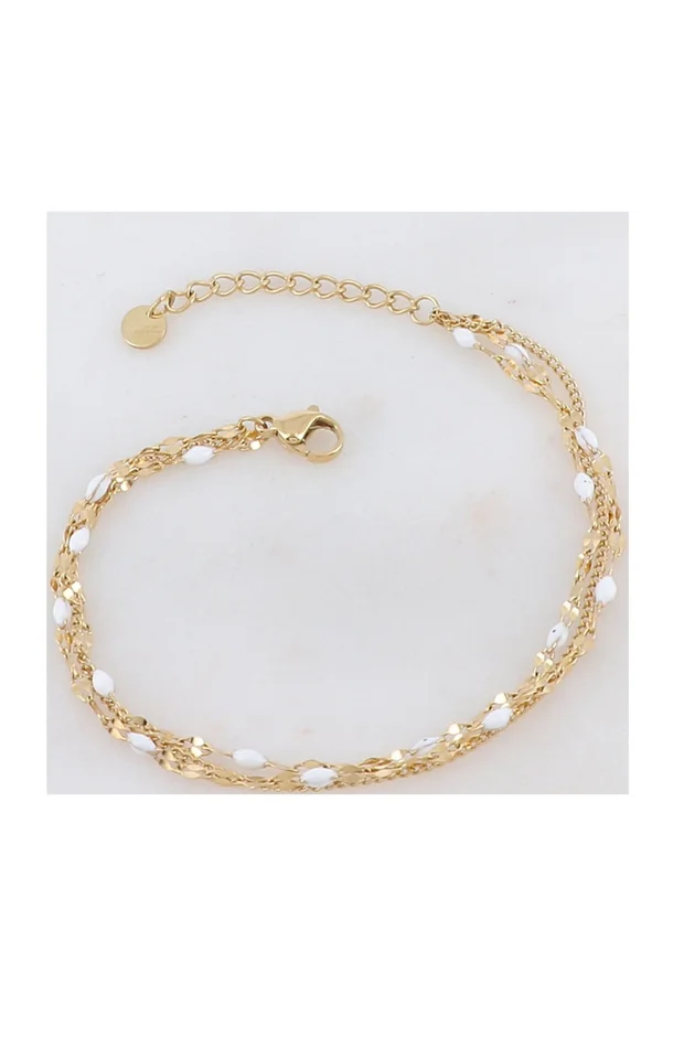 Bracelet – Acier inoxydable doré & émail