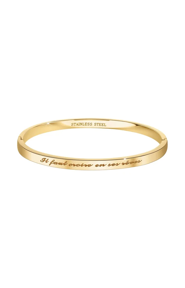 Bracelet “Il faut croire en ses rêves” – Acier inoxydable – Doré