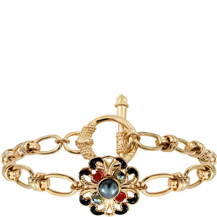 Bracelet Amelita – Métal doré à l’or jaune 14 carats, résine & cabochon