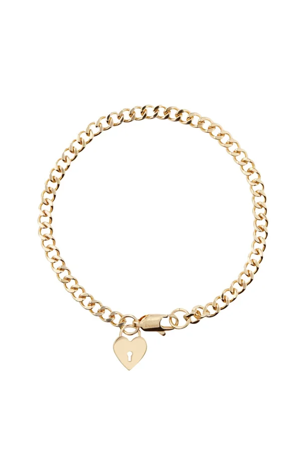 Bracelet cœur – Laiton doré or 1 micron