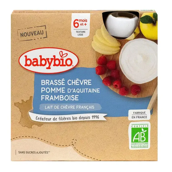 Brassé chèvre pomme framboise 4x85g
