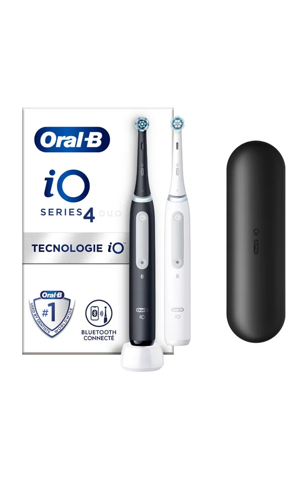 Brosse à dent électrique connectée Bluetooth – iO4 Duo Matt – Blanc & noir